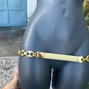 Doncaster retro 60s leather and chain belt